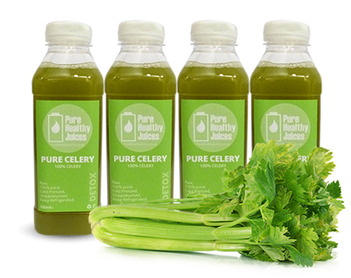 4 celery juice bottles