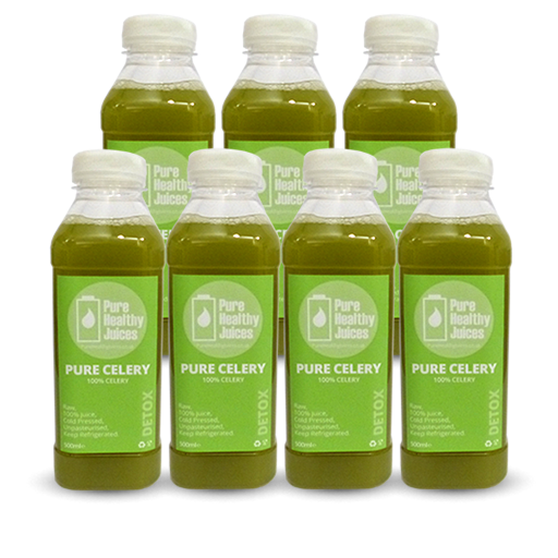 7 bottles of celery juice